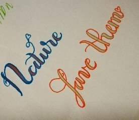 a picture of a drawing of "Nature Love Them"