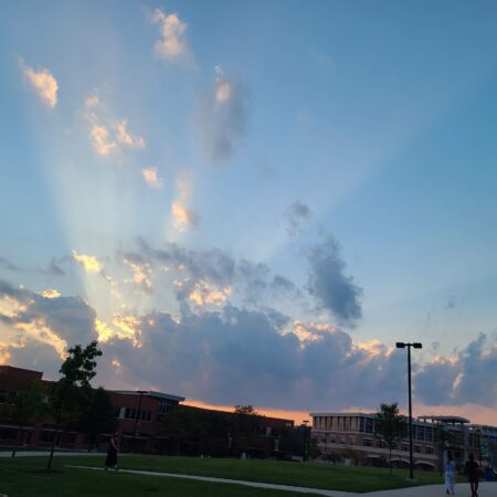 sunset seen at Stevenson's campus