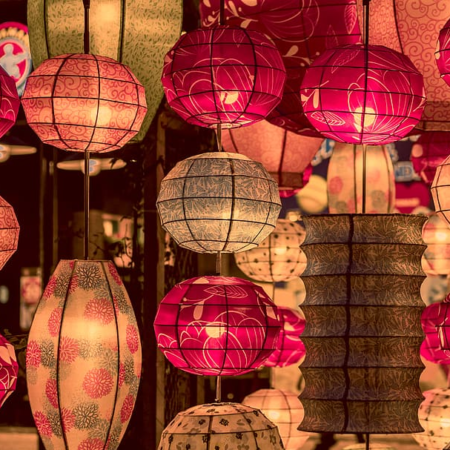 a photo of lanterns
